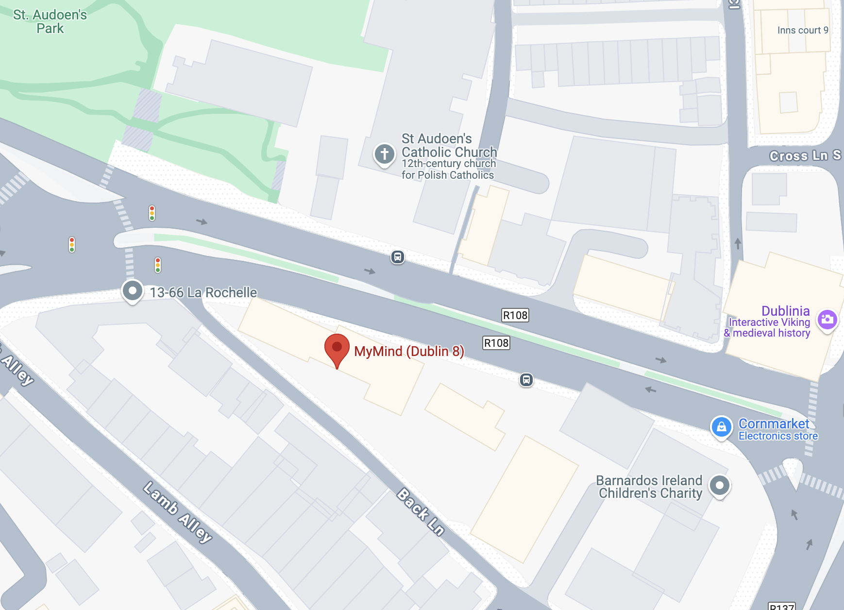 Map showing the location of MyMind Dublin 8